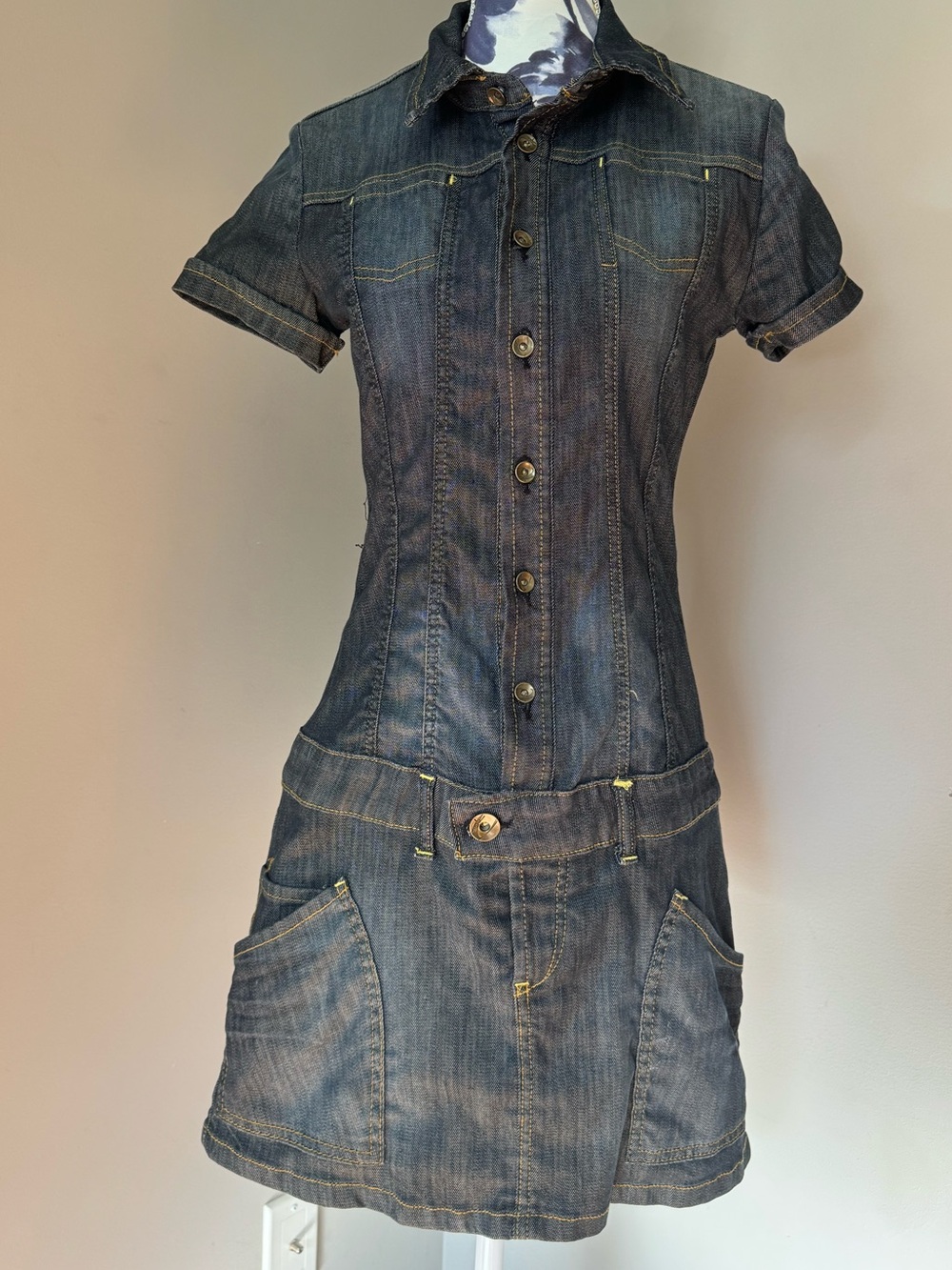 Y2K Otostop Fitted Denim Mini Dress